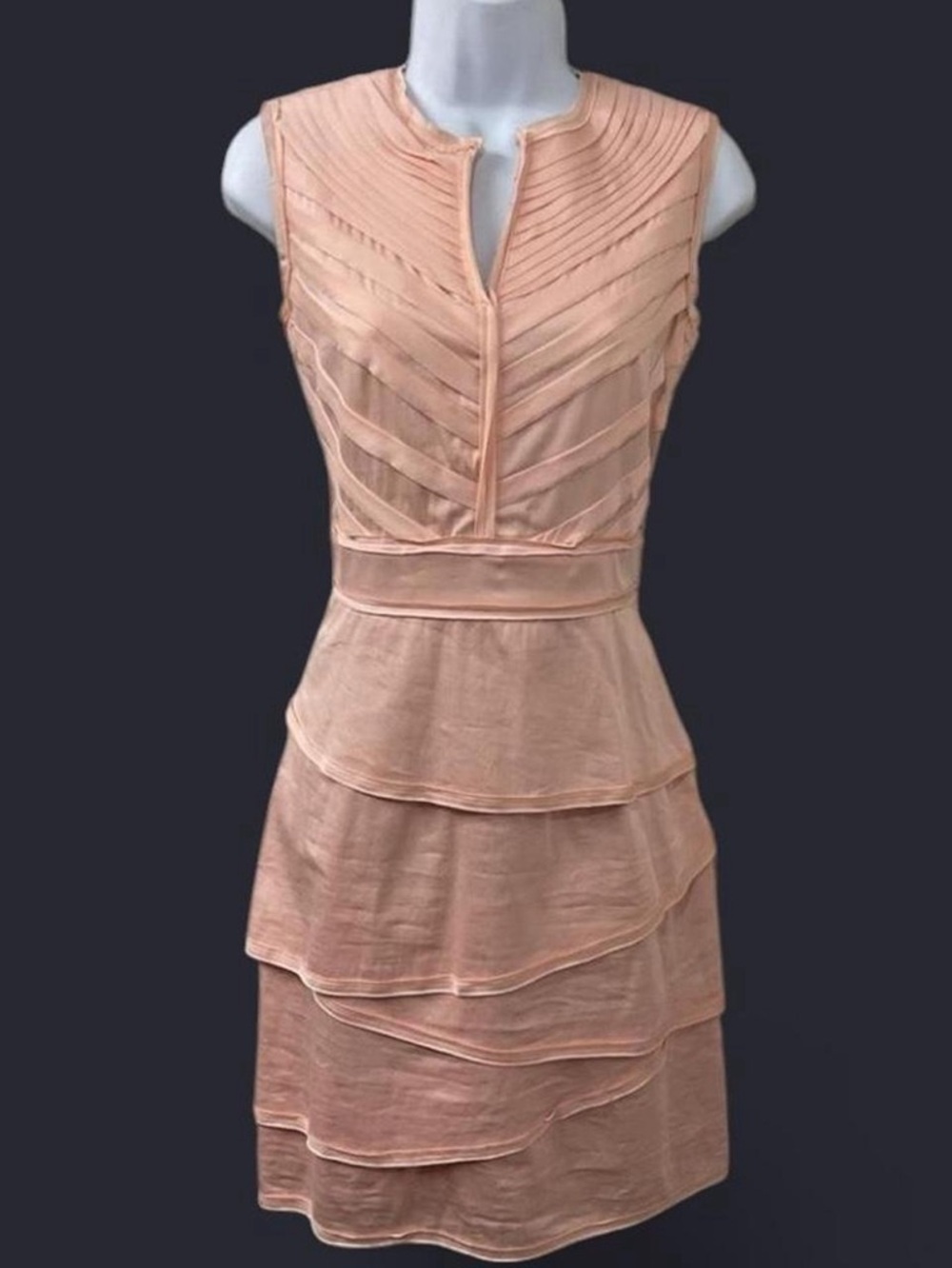 ANTONIO MELANI Peach Layered Midi Dress